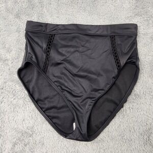 Beach Betty Swim Bottom Women Medium Black Bikini High Waist 674425 Crochet Mesh